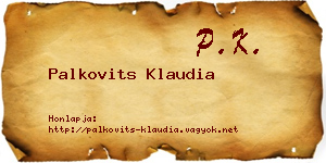 Palkovits Klaudia névjegykártya